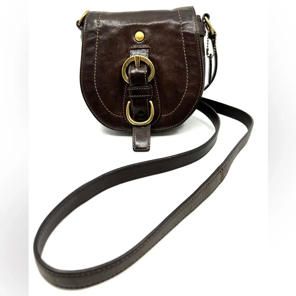 Coach Mini Garcia Crossbody or Shoulder Bag Y2K Dark Brown Leather - Picture 1 of 17